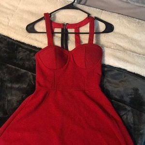 Red mini dress